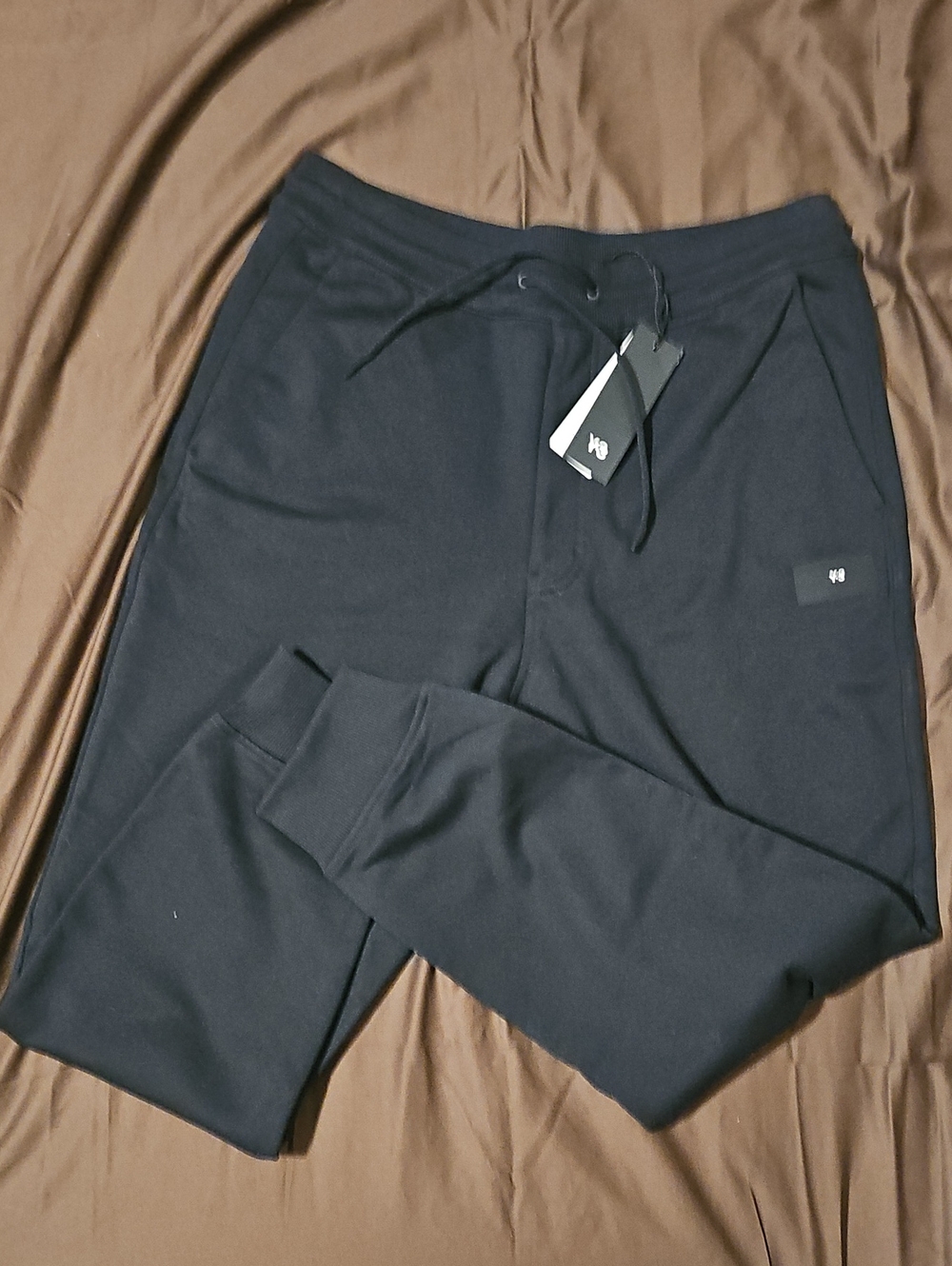 Yeezy's Men's Black Logo Jogger Sweatpants with Drawstring